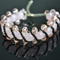 How to Weave a Trendy Beaded Bracelet with Pink Glass Beads and Gemstones