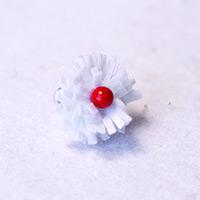 How to Make Cute Felt Flower Rings in white with bead for Kids
