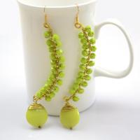 How to Make Vigorous Green Wire and Bead Earrings with 3 Steps - Tutorial
