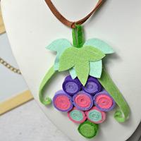 DIY Lovely Felt Grape Necklace with Suede Cord for Little Girls