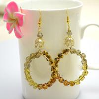 How to Make Creative Dangle Hoop Earrings with Ombre Crystal Beads and Wire