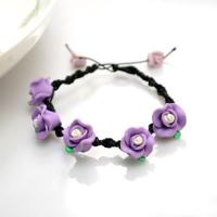 How to Make a Fantastic Spiral Knot Bracelet with Purple Polymer Clay Flower Beads