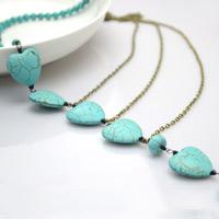 How to Make Chain Necklace - DIY Beaded Chain Necklace with Bronze Chains and Turquoise Beads