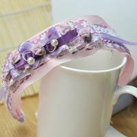 How to Make Purple Headbands with Bows for Girls out of Ribbons and Beads