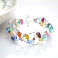 How to Make a Wire Wrapped Bangle Bracelet by Using Leftover Beads