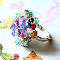 How to Make Sweetylicious Precious Ring – DIY Colorful Beaded Cluster Ring