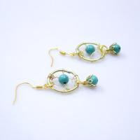 How to Make Delicate Dream Catcher Earrings with Flowery Turquoise Bead Dangle