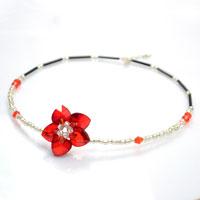 Making a Vogue Memory Wire Choker Necklace with Beaded Flower Pendant