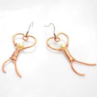 Tutorial on Wire Wrapping “Pursuing Love Man” Earrings for Beginners