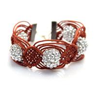 Instructions on Making a 12-string Macrame Bracelet with Resin Rhinestone Beads