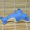 Simple Sewing Pattern for Making a Blue Stuffed Dolphin Pendant