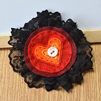 Tutorial on Making an Ebullient Felt Flower Brooch with Black Lace
