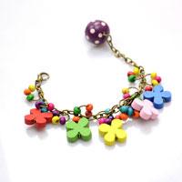 How to Make a Floral Charm Bracelet for Kids with Colorful Wood Beads