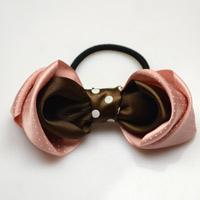 Making a 3-Layered Bow-Tie Hair Bow with Pink and Brown Ribbon