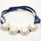 Easy Tutorial on Making Necklaces with Navy Blue Satin Ribbon and Acrylic Rhinestone Beads