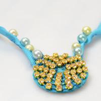 How to Make a Ribbon Necklace with Beads and Rhinestone in Milky Way Pattern
