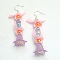 How to Make Simple Flower Bead Earrings with Satin Ribbon