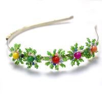 Free Tutorial on Making a Delicate Flower Hair Band with Seed Bead and Jade Bead 