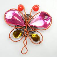 Wire Wrapping Jewelry Tutorial on Making a Vintage Butterfly Brooch with Beads