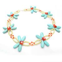 Beaded Necklace Idea-Making a Turquoise Dragonfly Necklace with Pearl and Glass Beads