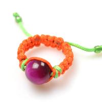 Easy Craft on How to Make an Orange Macrame Ring with Tiger Eye Bead
