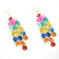Easy Jewelry Idea on How to Make Rainbow Dangle Button Earrings