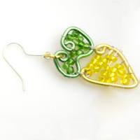 Easter present- ornate wire and bead jewelry dangles for earrings