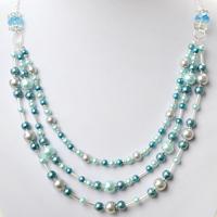 OL Style Jewelry- How to Make a Triple Strand Pearl Necklace with Silver Chains