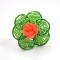 How to Make a Wire Wrapped Flower Ring with Green Seed Beads and Red Rose Bead