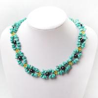 How to Make Beautiful Turquoise Necklace Design with Black and Gold Beads