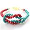 How to Make a Simple Sailor Knot Bracelet with Turquoise and Red Pearl Beads