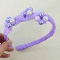How to Make a Handmade Purple Ribbon Hair Accessory with Pearl Beads