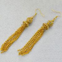 DIY Tassel Earrings-How to Make a Pair of Golden Chain Tassel Earrings
