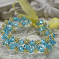 How to Make a Simple Crystal Bracelet with Ribbon for Beginners