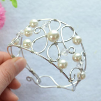 Woven Bracelet with Pearls and Silver Wires- A Particular Gift for Your Best Friend