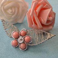 Wire Wrapped Flower Art Brooch Pin with Beads Tutorial