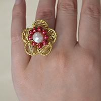 New Tutorial on How to Make a Stylish Wire Wrapped Pearl Flower Ring