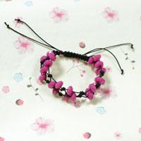 How to Make Adjustable Rose Colored Bracelets with Simple Knots