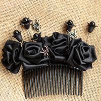 Halloween Hair Accessory-How to Make a Ribbon Flower Hair Comb