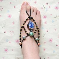 Ethnic Anklet Tutorial on How to Make an Anklet with String and Beads