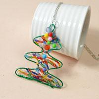How to Make a Wire Wrapped Pendant Necklace with Colorful Beads for Christmas Day