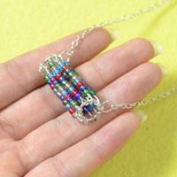 Easy Multi-colored Seed Beaded Pendant Necklace Instructions for Beginners