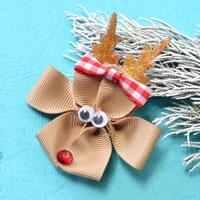 Pandahall Tutorial on Making Christmas Reindeer Hair Clips with Ribbons