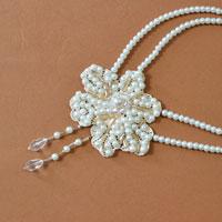 Pandahall Tutorial on How to Make a Two Strand Pearl Flower Necklace