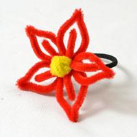 How to Make a Red Flower Hair Tie with Chenille Stems