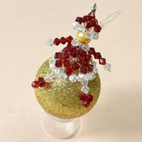 How to Make a Lovely Red Glass Beaded Doll Snowman Pendant Necklace