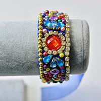 Pandahall Tutorial on How to Make Charm Cuff Bracelets with Rhinestone Beads