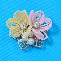 Pandahall Tutorial - How to Make a Pink and Yellow Seed Bead Flower Brooch