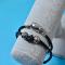 Valentine's Day Gift Ideas – Cool Black Leather Cord Bracelet for Men 