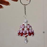 Instructions on How to Make Easy Bell Keychains with Pearl Beads 